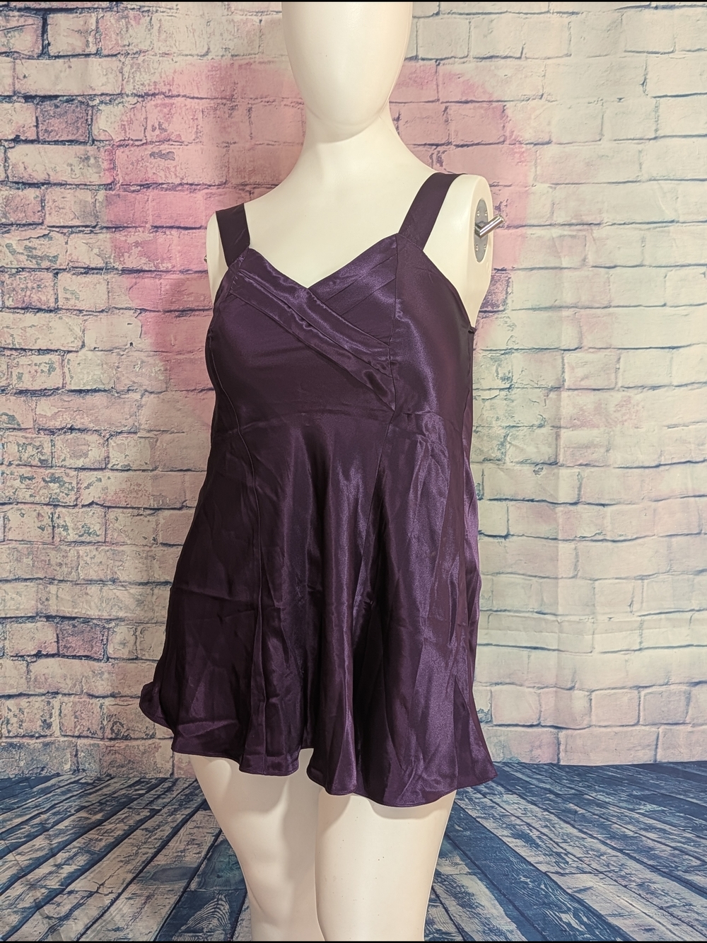Satin Purple Swing Tank Top